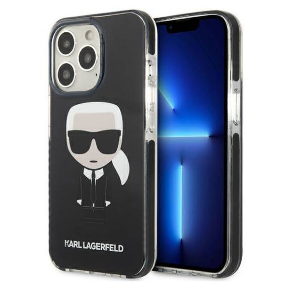 Original Case IPHONE 13 PRO Karl Lagerfeld Hardcase Iconik Karl (KLHCP13LTPEIKK) black