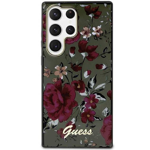 Original Case SAMSUNG GALAXY S23 ULTRA Guess N°3 Flower Collection (GUHCS23LHCFWSA) green