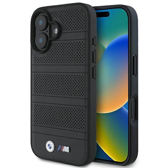 Original Case IPHONE 16 BMW Hardcase M Perforated & Stitched Line MagSafe (BMHMP16S23PUSPK) black