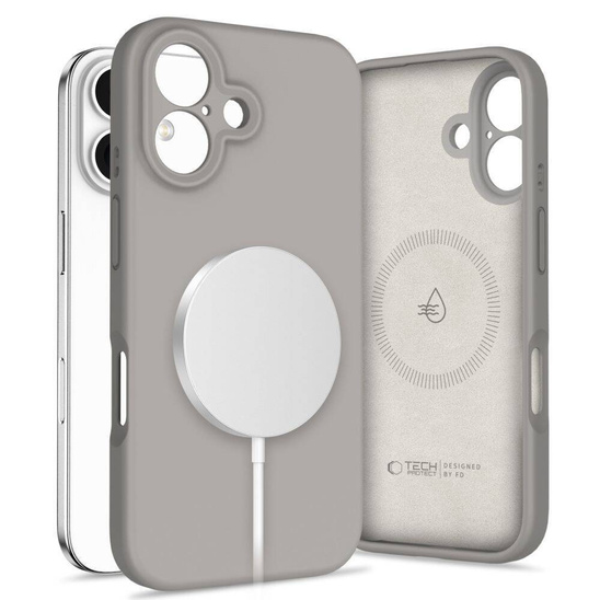 Case IPHONE 16 Tech-Protect Liquid Silicone MagSafe Stone gray