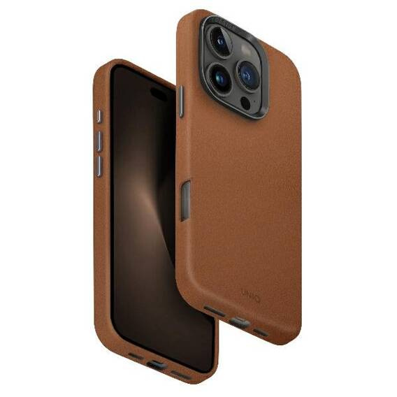 Etui IPHONE 16 PRO UNIQ Lyden Magclick Charging Caramel brązowe