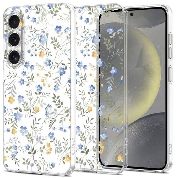 Etui SAMSUNG GALAXY S25 Tech-Protect Flexair Spring Flowers transparentne