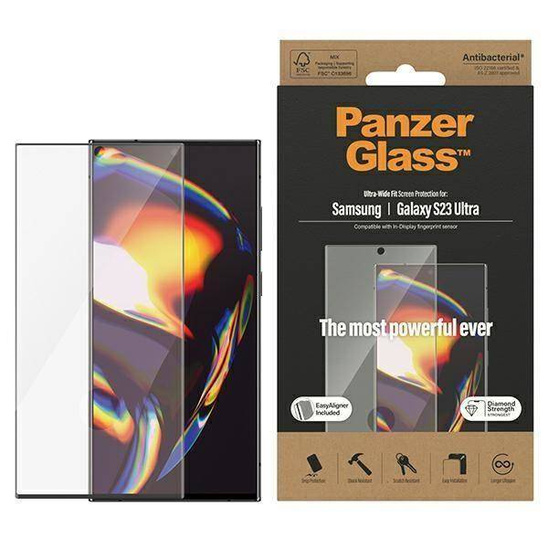 Tempered Glass SAMSUNG GALAXY S23 ULTRA PanzerGlass Ultra-Wide Fit Screen Protection with the Applicator (7317)