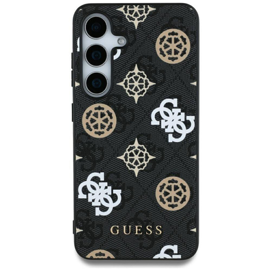 Case SAMSUNG GALAXY S25 ULTRA Guess 4G Printed Colored Peony Pattern MagSafe black