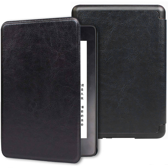 Case for AMAZON KINDLE TOUCH 10 (2019) Leatherette Book with a Flap black