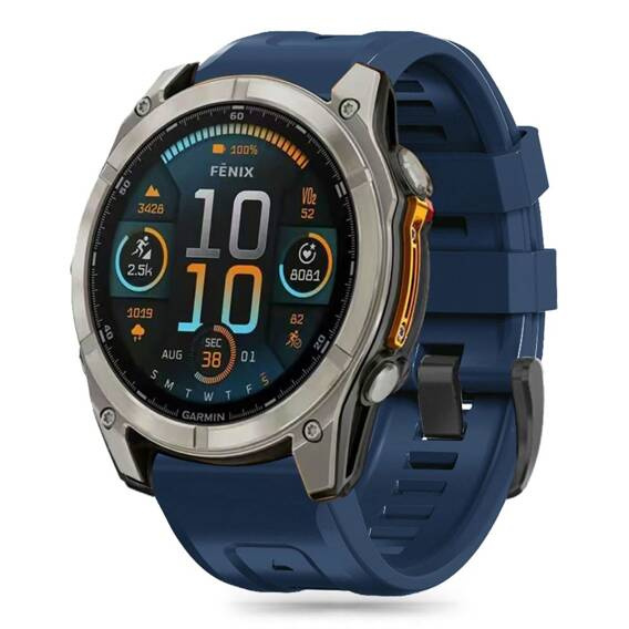 Strap for GARMIN FENIX 5X / 5X PLUS / 6X / 6X PRO / 7X / 8 (51MM) Tech-Protect Silicone navy blue