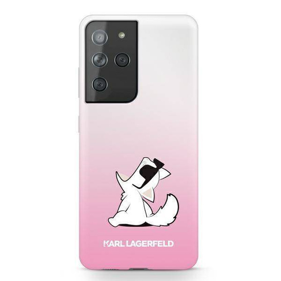 Original Case SAMSUNG GALAXY S21 ULTRA Karl Lagerfeld Hardcase Choupette Fun (KLHCS21LCFNRCPI) pink