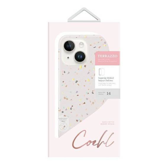 Etui IPHONE 14 UNIQ Coehl Terrazzo piaskowe