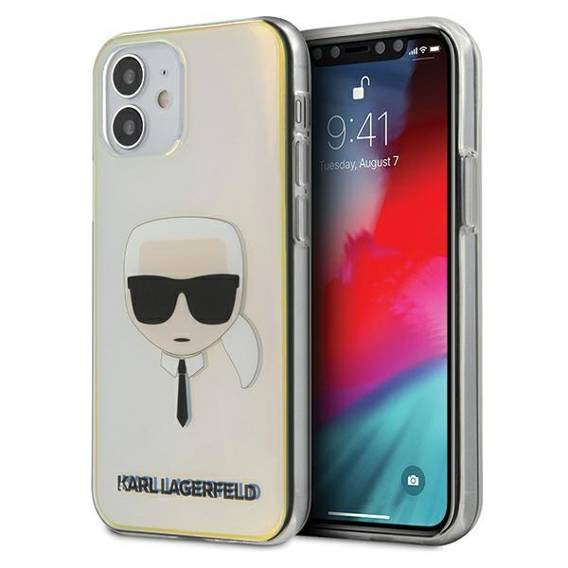 Original Case IPHONE 12 MINI Karl Lagerfeld Multicolor Hardcase Iridescent Karl`s Head (KLHCP12SPCKHML) multicolored