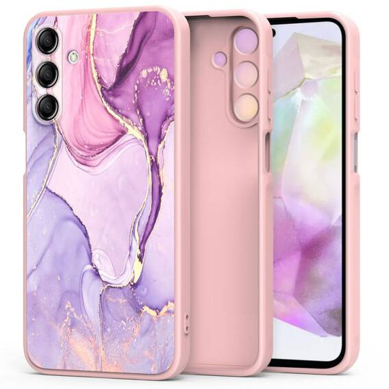 Etui SAMSUNG GALAXY A35 5G Tech-Protect Icon Marble różowe