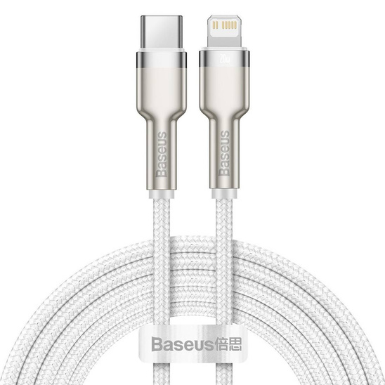 USB-C cable for Lightning Baseus Cafule, PD, 20W, 2m (white)