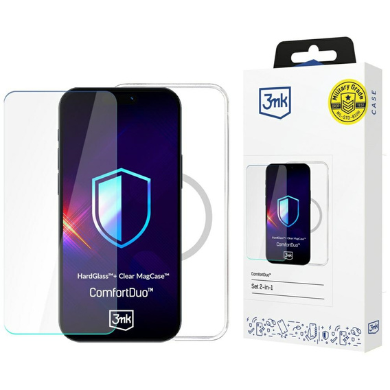 Etui + Szkło Hartowane SAMSUNG GALAXY S25 ULTRA Zestaw 3MK ComfortDuo Clear MagCase transparentne