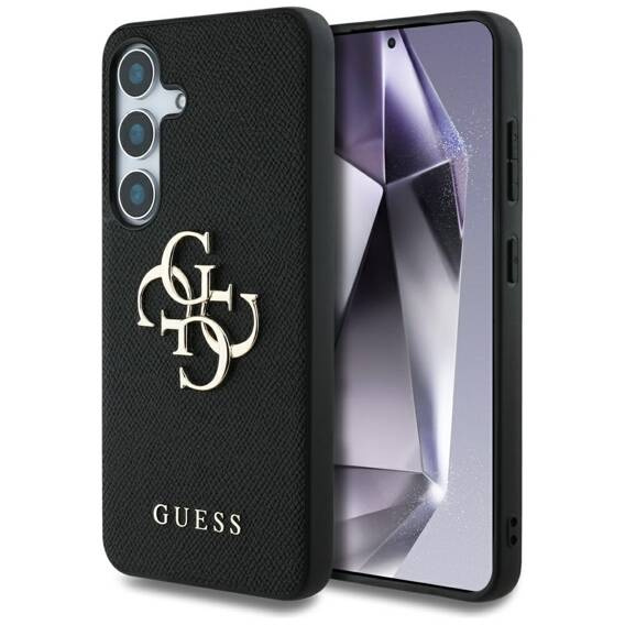 Case SAMSUNG GALAXY S25+ Guess Grained Big 4G Logo Small Classic Logo black