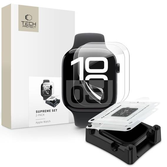 Hydrogel Film APPLE WATCH 10 (42MM) Tech-Protect Supreme Set 2-Pack Clear