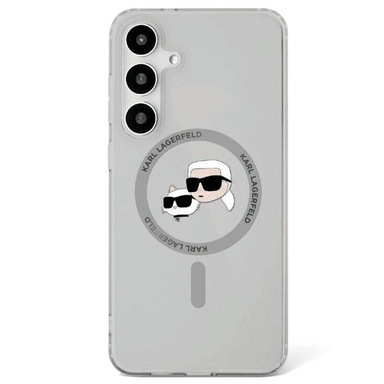 Case SAMSUNG GALAXY S25 Karl Lagerfeld Button Karl & Choupette Heads Printed Logo MagSafe black