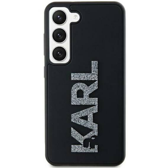 Original Case SAMSUNG GALAXY S23 ULTRA Karl Lagerfeld Hardcase 3D Rubber Glitter Logo (KLHCS23L3DMBKCK) black