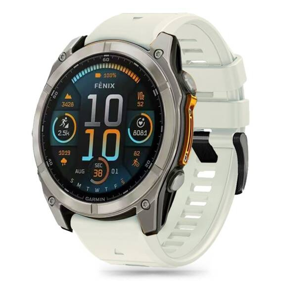 Strap for GARMIN FENIX 5 / 6 / 6 PRO / 7 / 8 / E (47MM) Tech-Protect Silicone TItanium silver