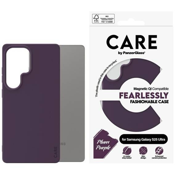 Etui SAMSUNG GALAXY S25 ULTRA CARE by PanzerGlass Fashion QI fioletowe