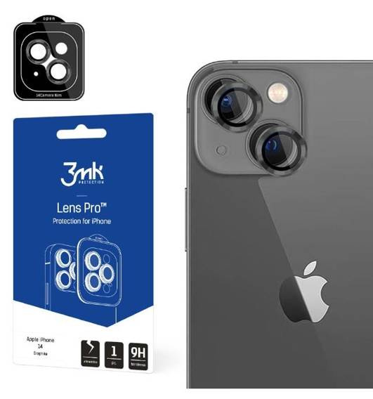 Tempered Glass for Camera IPHONE 14 3MK Lens Protection Pro gray