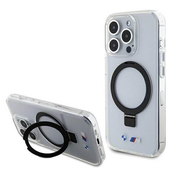 Original Case APPLE IPHONE 15 PRO BMW Hardcase Ring Stand M Collection MagSafe (BMHMP15LURST) transparent