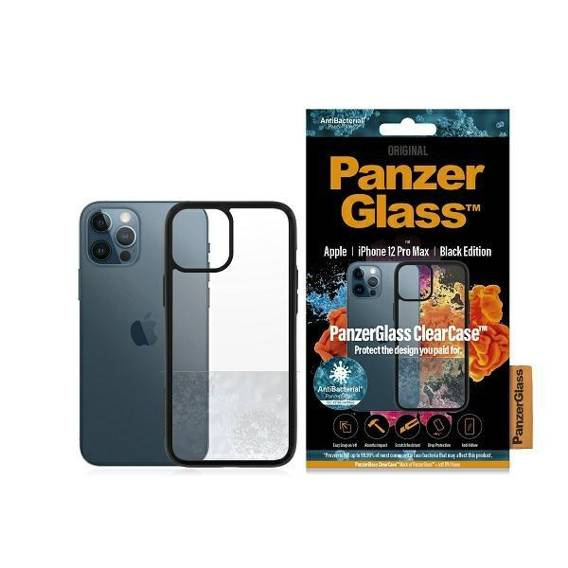 Case IPHONE 12 PRO MAX PanzerGlass ClearCase Antibacterial black