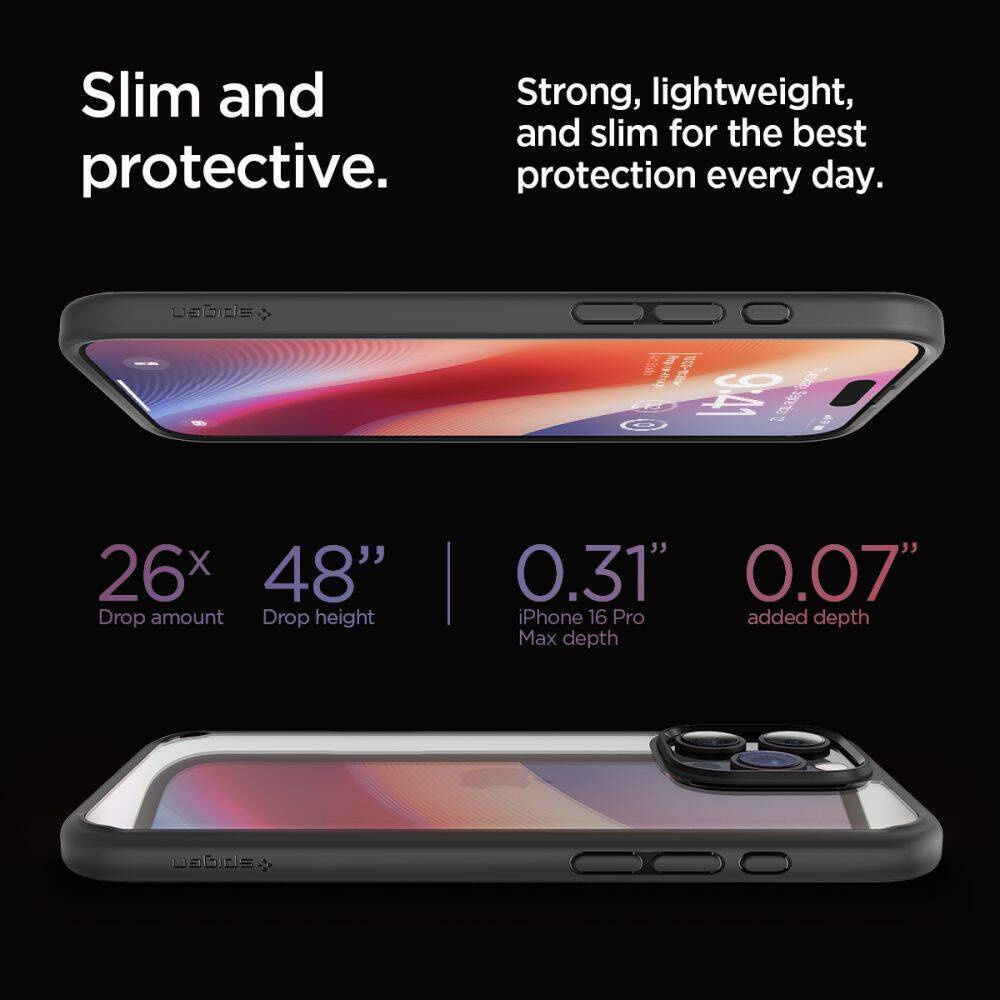 Case IPHONE 16 PRO MAX Spigen Ultra Hybrid Matte black Black