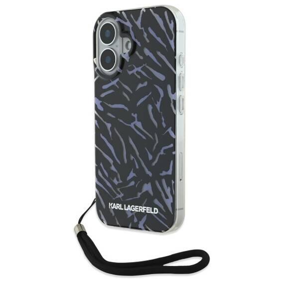 Original Case IPHONE 16 Karl Lagerfeld Zebra With Cord (KLHCP16SHZBPKCCU) purple