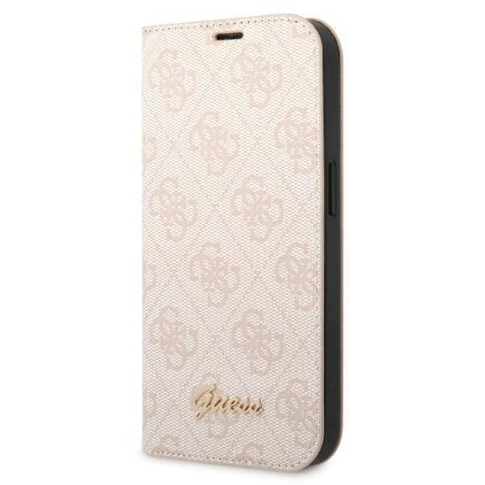 Original Case IPHONE 14 PRO MAX Guess Book 4G Vintage Gold Logo (GUBKP14XHG4SHP) pink