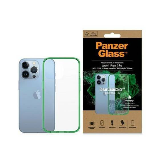 Case IPHONE 13 PRO PanzerGlass ClearCase Antibacterial Military (0339) Grade Lime