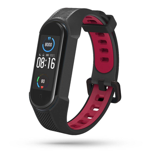 Strap for XIAOMI MI BAND 6 / 6 NFC / 5 Tech-Protect Armour black & red