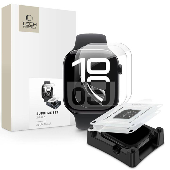 Hydrogel Film APPLE WATCH 10 (42MM) Tech-Protect Supreme Set 2-Pack Clear