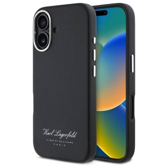 Original Case IPHONE 16 PRO Karl Lagerfeld Hardcase Hotel RSG (KLHCP16SPGWCMKHK) black