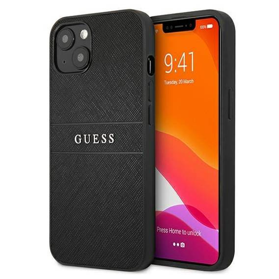 Original Case IPHONE 13 MINI Guess Saffiano Strap (GUHCP13SPSASBBK) black