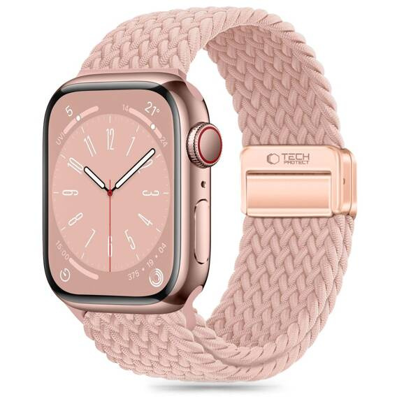 Strap for APPLE WATCH 3 / 4 / 5 / 6 / 7 / 8 / 9 / SE (38 / 40 / 41 MM) Tech-Protect Nylonmag Dusty pink