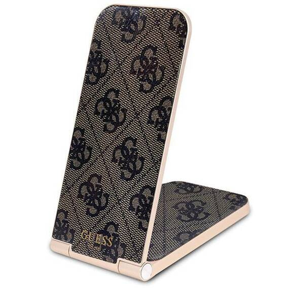 Ładowarka Indukcyjna 15W Składana 2w1 Guess 4G Pattern MagSafe (GUDCFAL4PEGW) 15W brązowy/brown