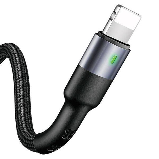 USAMS U26 lightning braided cable 1m 1pc. for set 2A Fast Charging black/black SJ311IP01 (US-SJ311)