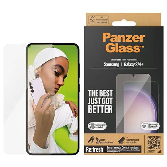 Tempered Glass SAMSUNG GALAXY S24+ PanzerGlass Ultra-Wide Fit Screen Protection with the Applicator (7351)