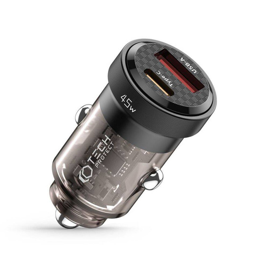 Car Charger 45W USB-C PD + QC3.0 USB Tech-Protect CC45W black