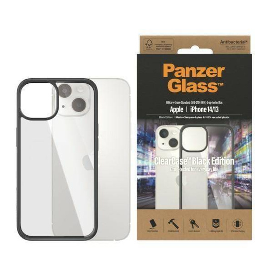 Case IPHONE 13 / 14 PanzerGlass ClearCase Antibacterial (0405) black