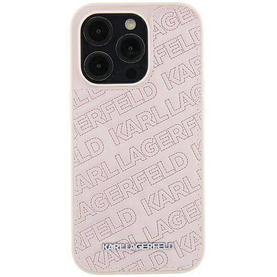 Oryginalne Etui APPLE IPHONE 15 Karl Lagerfeld Hardcase Quilted K Pattern (KLHCP15SPQKPMP) różowe