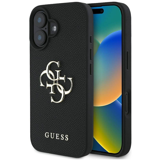 Etui IPHONE 16 Guess Grained Big 4G Logo Small Classic Logo czarne