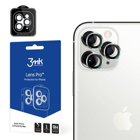 Szkło Hartowane na Aparat IPHONE 11 PRO / 11 PRO MAX 3MK Lens Protection Pro srebrne
