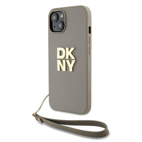 Original Case APPLE IPHONE 15 PLUS DKNY Hardcase Wrist Strap Stock Logo (DKHCP15MPBSWSE)