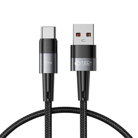 Kabel 66W 6A 0,25m USB - USB-C Tech-Protect UltraBoost szary