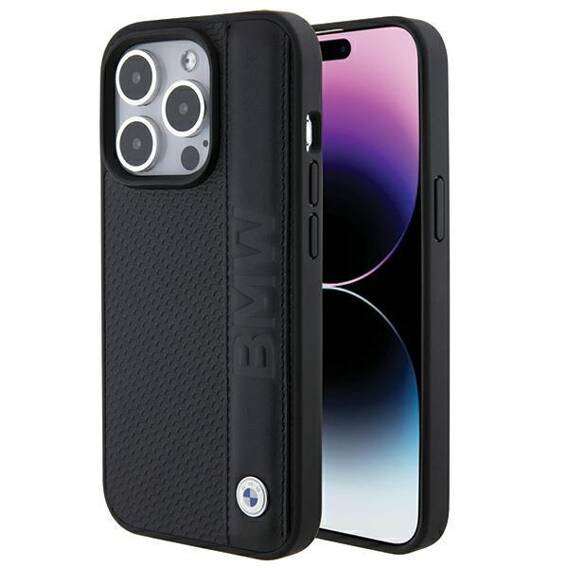 Original Case APPLE IPHONE 15 PRO BMW Bookcase Leather Textured&Stripe (BMHCP15L22RDPK) black