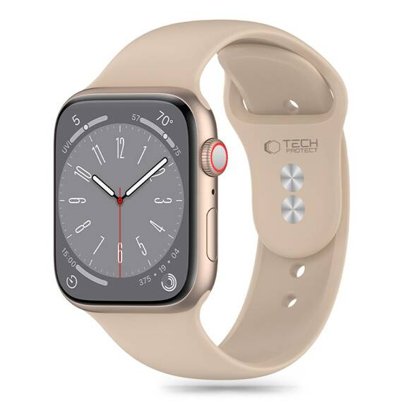 Pasek do APPLE WATCH 3 / 4 / 5 / 6 / 7 / 8 / 9 / SE (38 / 40 / 41 MM) Tech-Protect Silicone Walnut beżowe