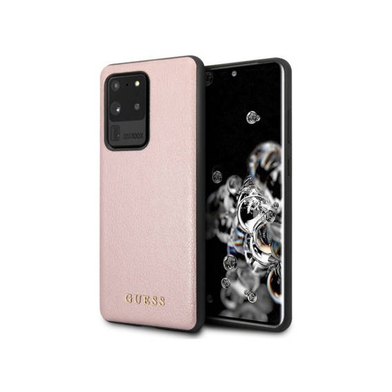 Original Case SAMSUNG GALAXY S20 ULTRA Guess Hard Case Iridescent gold & pink