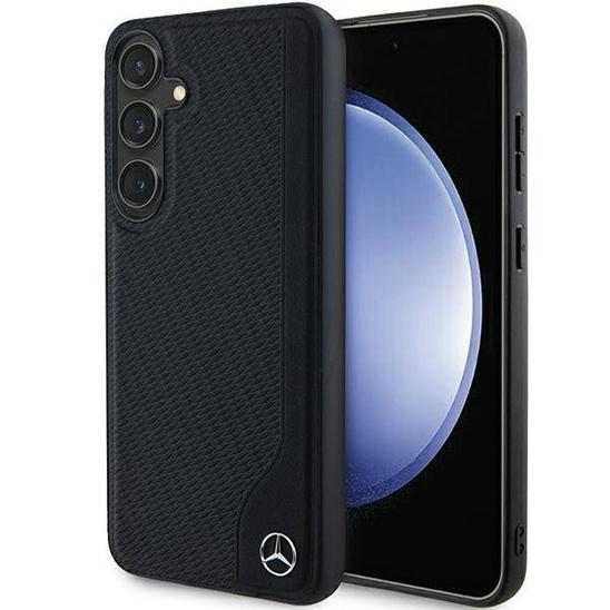 Oryginalne Etui SAMSUNG GALAXY S24 Mercedes Hardcase Leather Debossed Line MagSafe (MEHMS24S23RBGVK) czarne