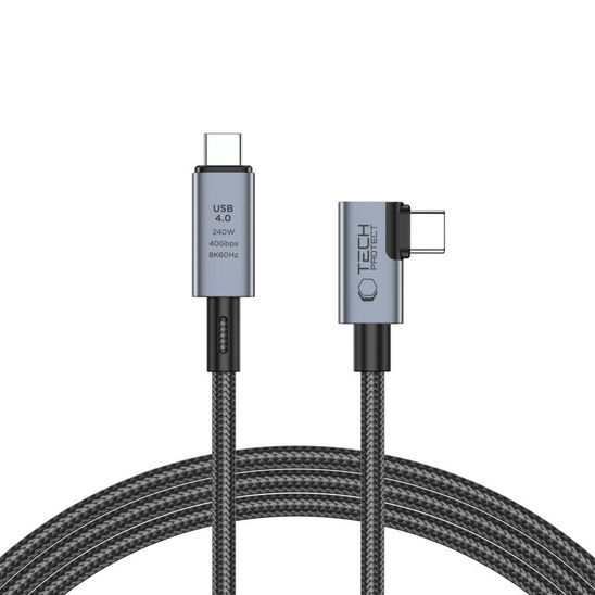 TECH-PROTECT ULTRABOOST MAX "L" USB 4.0 8K 40GBPS TYPE-C CABLE PD240W 150CM GRAY