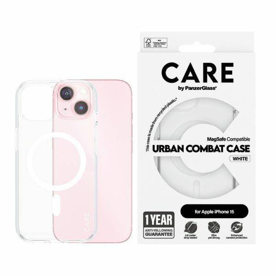 Etui APPLE IPHONE 15 CARE by PanzerGlass Urban Combat Case MagSafe (1417) białe